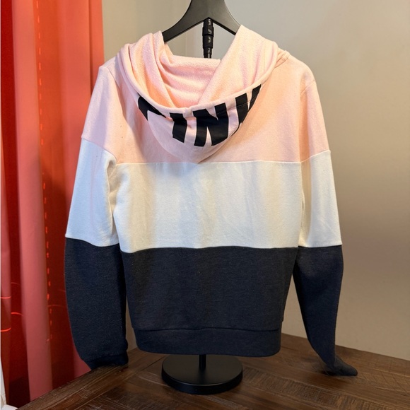 Victoria’s Secret Pink Colorblock Zip Hoodie – Size Large - Picture 3 of 11